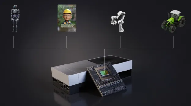 An image showing use case such as robotics and healthcare for the NVIDIA Jetson platforms.