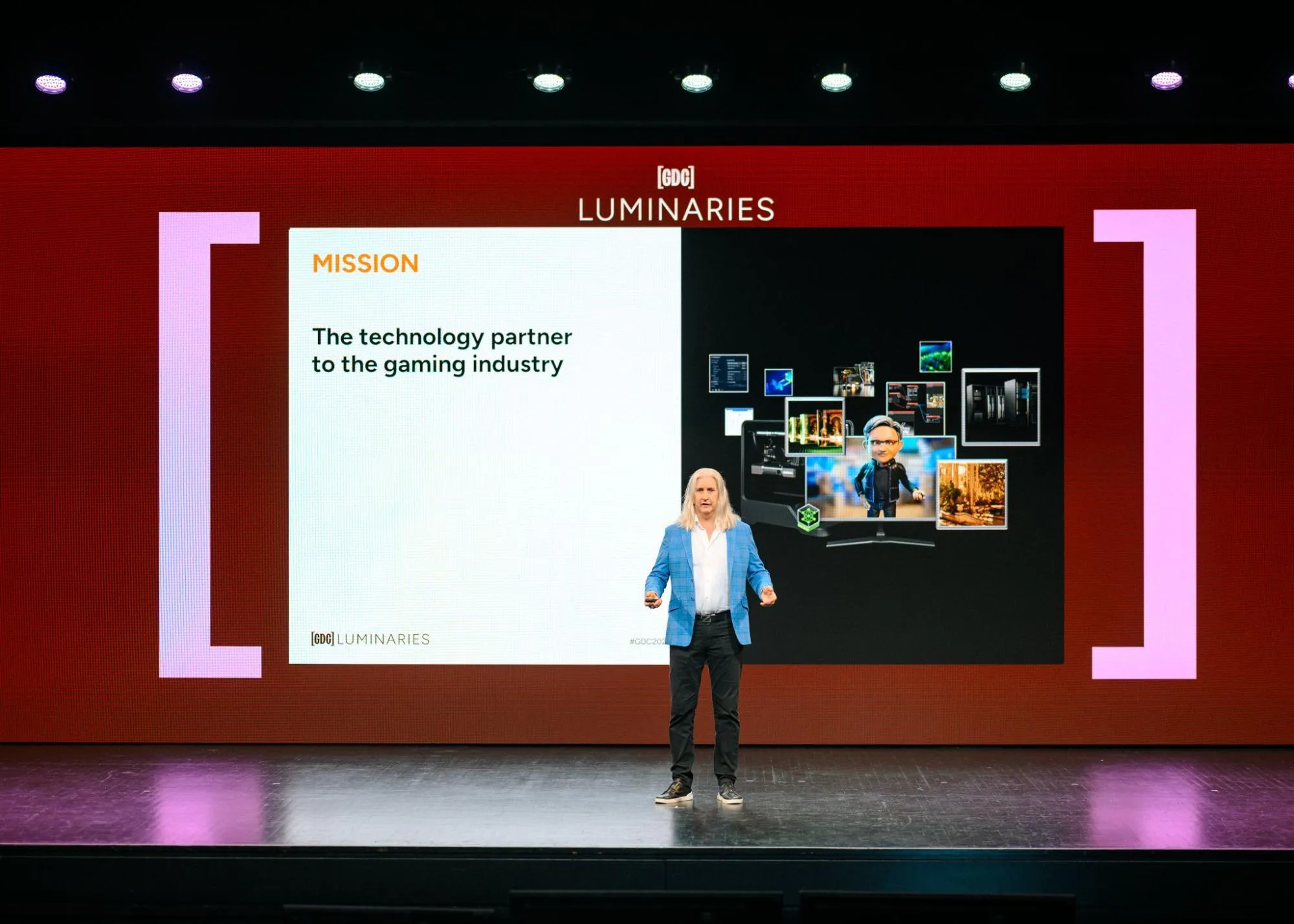 John Spitzer on stage presenting at GDC 2026
