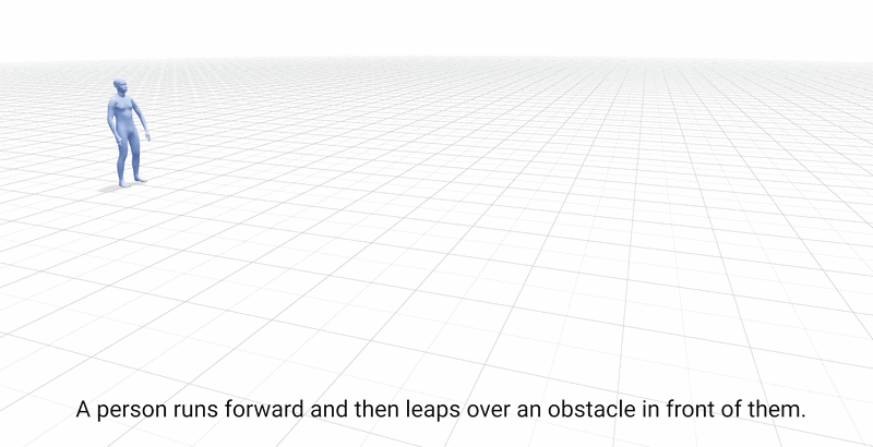 Image shows a person running and jumping via an NVIDIA Kimodo prompt
