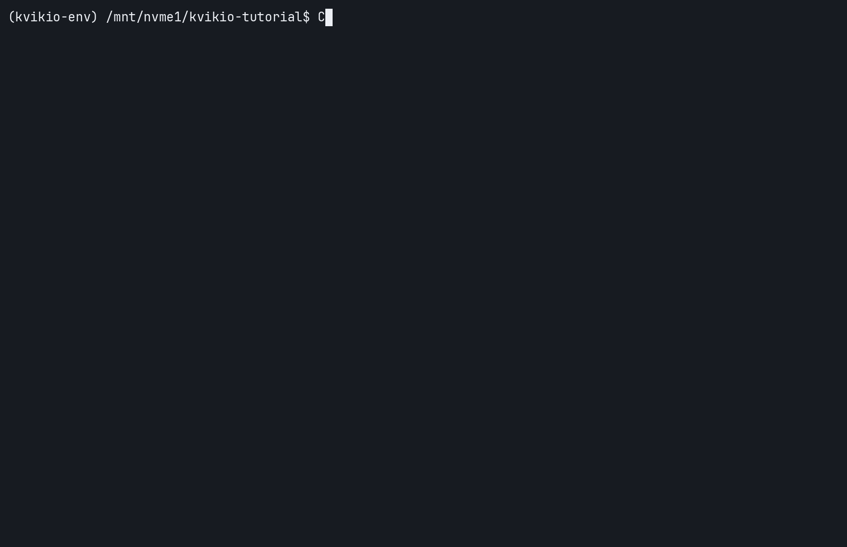 Animated terminal session enables cuFile statistics and runs a KvikIO read; the results show 256 nvfs reads totaling 1024 MiB.
