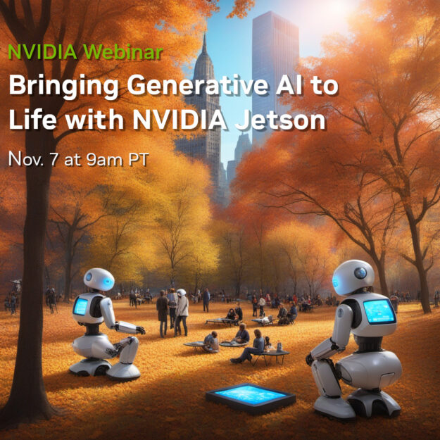 Title screen for Bringing Generative AI to Life with NVIDIA Jetson webinar.