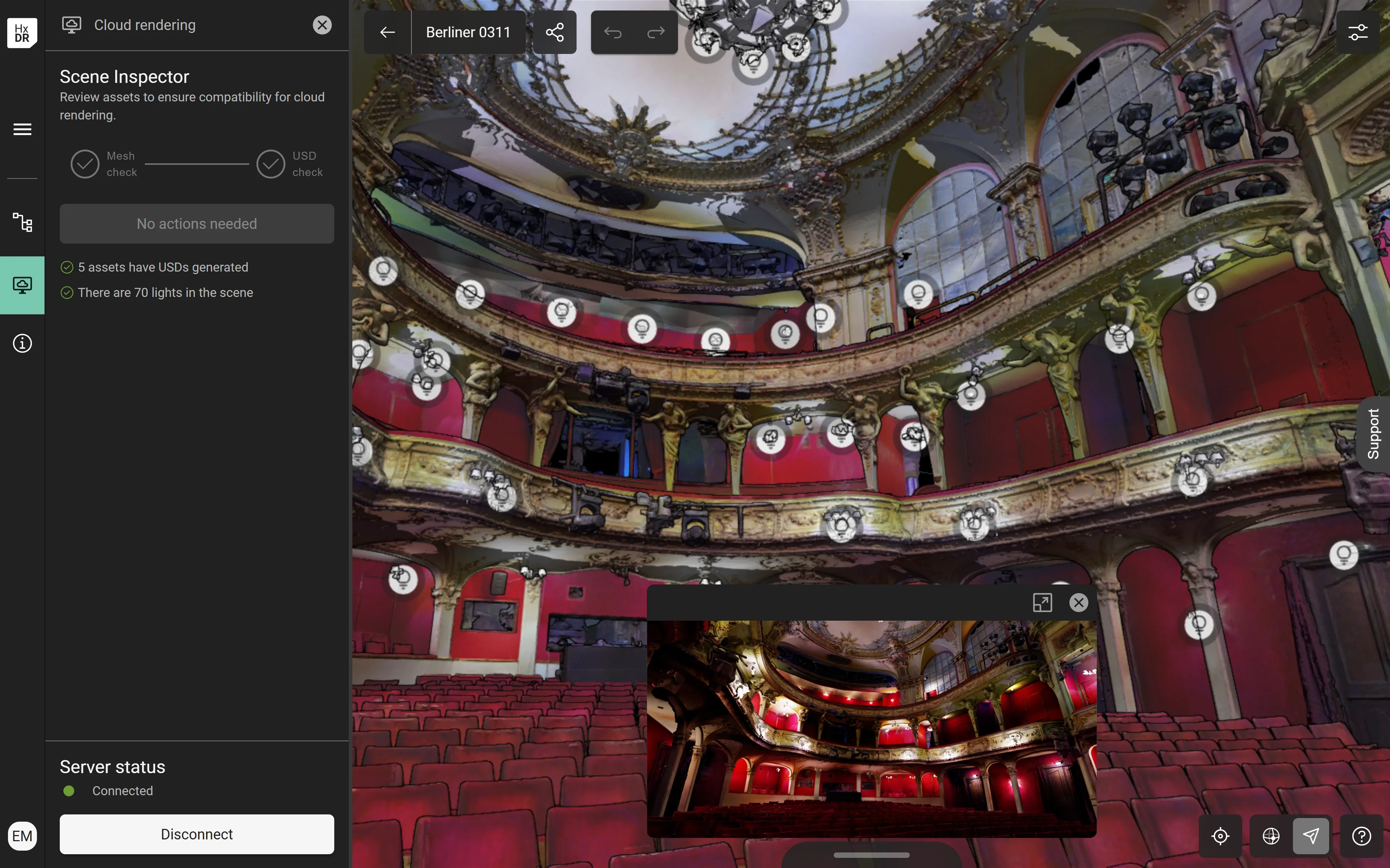 A screenshot of photorealistic 3D models streamed via Hexagon HxDR Reality Cloud Studio deployed on DGX Cloud.