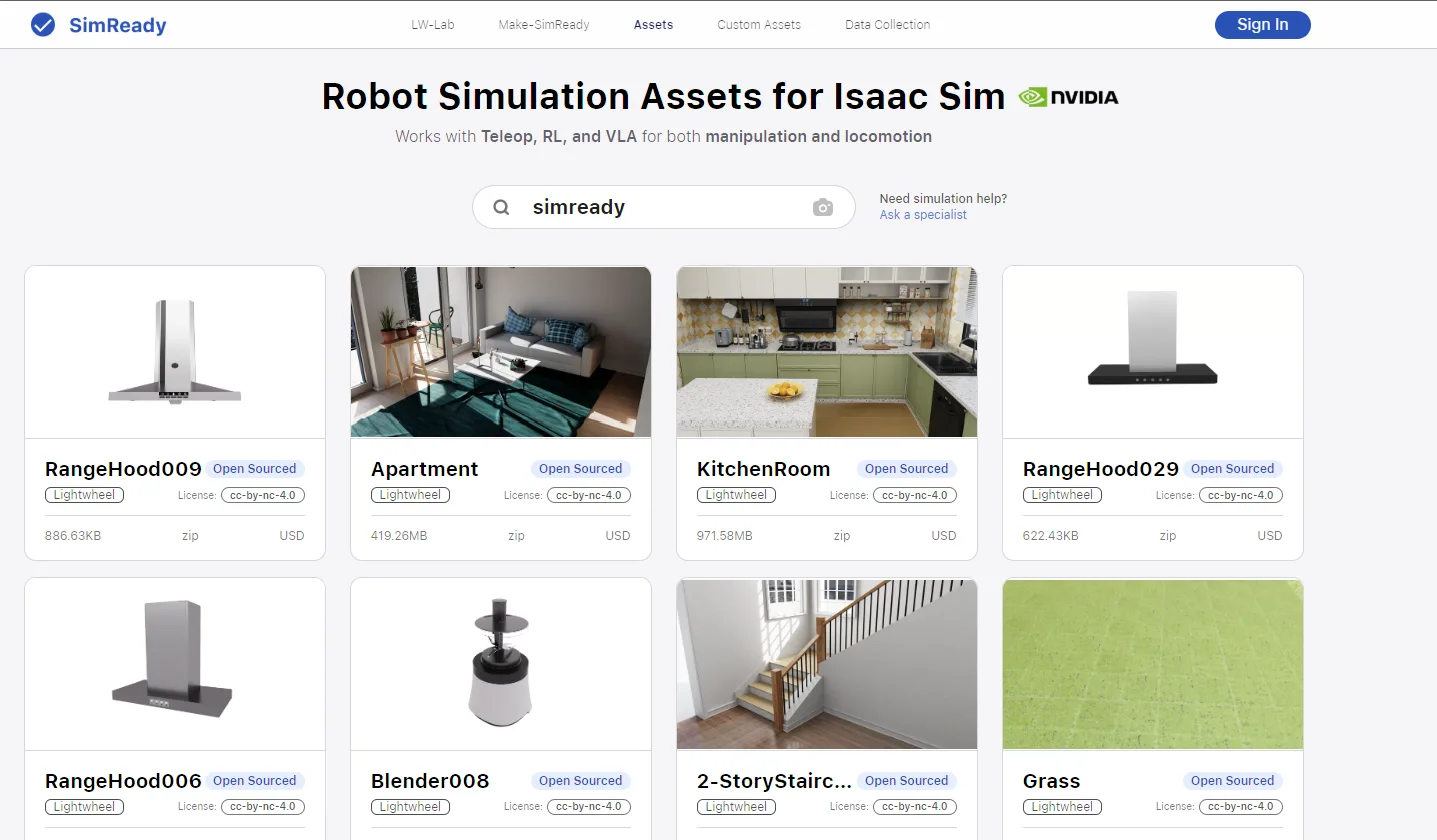 An image of the simready.com web page with “simready” typed in the search bar.
