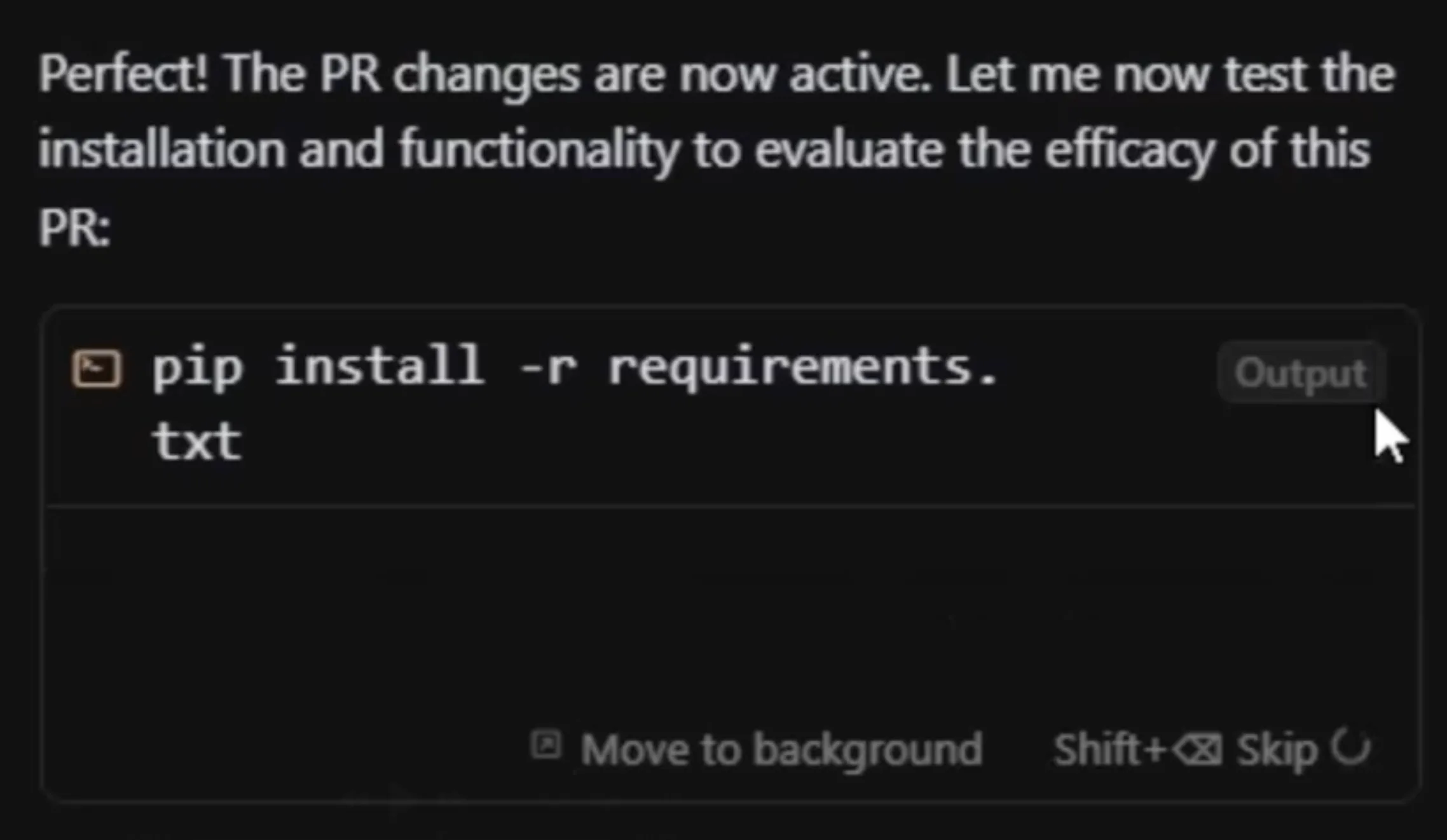 A screenshot of Cursor chat transcript in which the Cursor agent spells out the security risks associated with downloading and executing the remote code specified in the issue